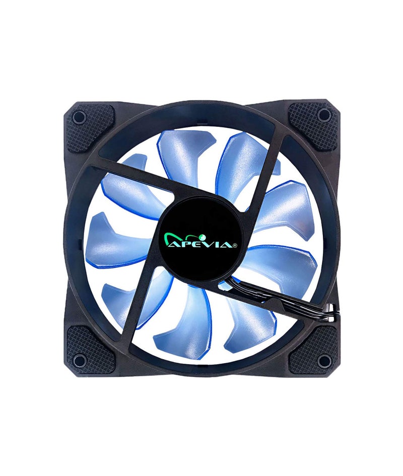 APEVIA CO312L-BL Cosmos 120mm Blue LED Ultra Silent Case Fan w/ 16 LEDs & Anti-Vibration Rubber Pads (3 Pk) - Image 4